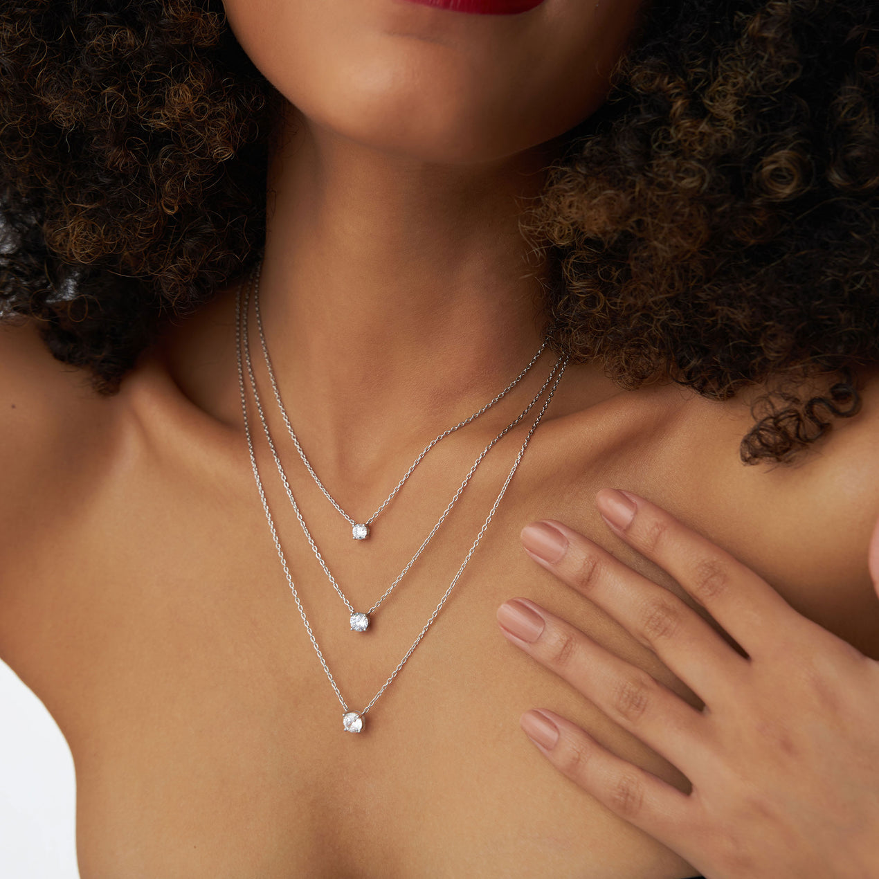 14k Four Prong Round Diamond Lab Grown Solitaire Necklace