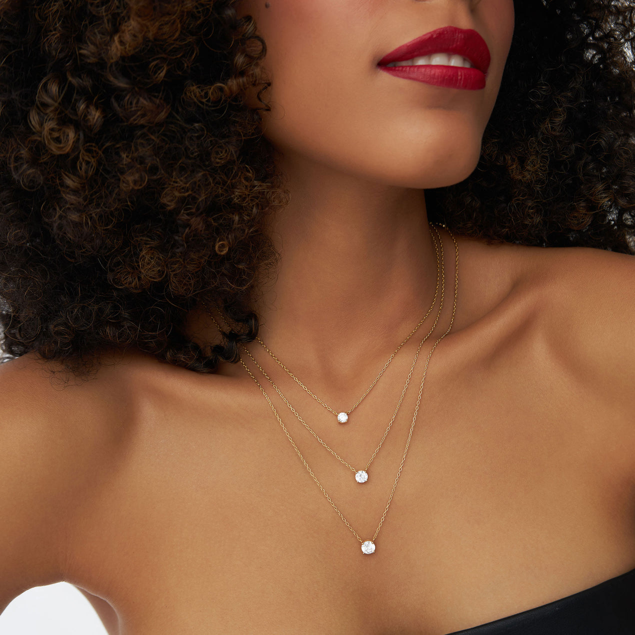 14k Four Prong Round Diamond Lab Grown Solitaire Necklace