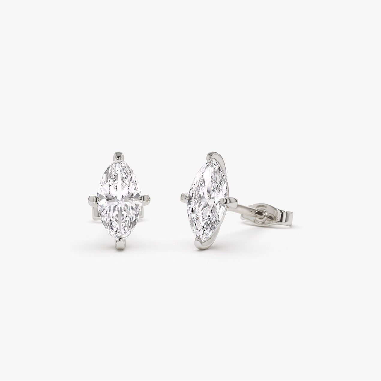 14k Classic Four Prong Marquise Shape Lab Grown Diamond Studs