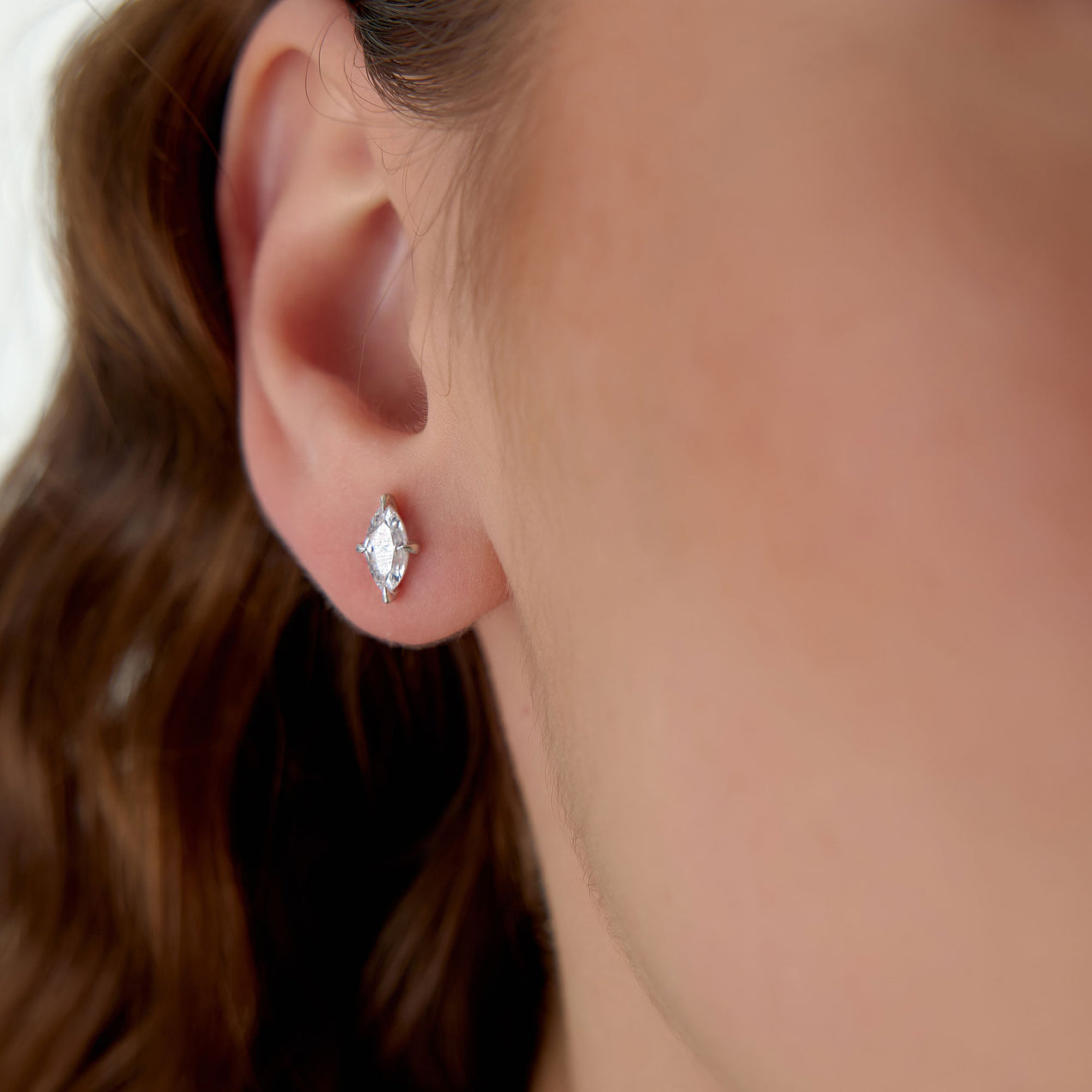 14k Classic Four Prong Marquise Shape Lab Grown Diamond Studs