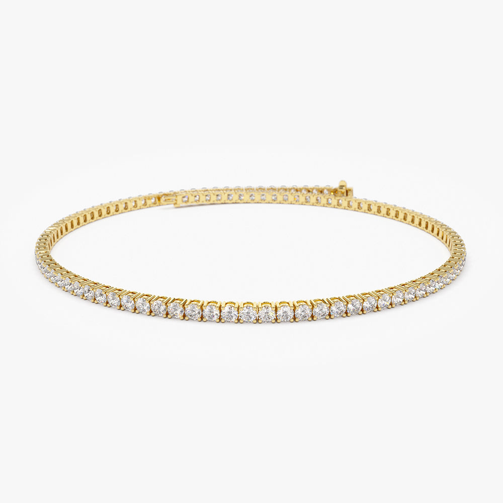 Diamond Tennis Bracelet | 14K Gold Full Eternity Bracelet | Luxury Wedding Stackable Jewelry