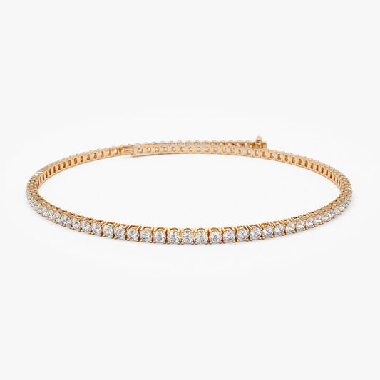 Diamond Tennis Bracelet | 14K Gold Full Eternity Bracelet | Luxury Wedding Stackable Jewelry