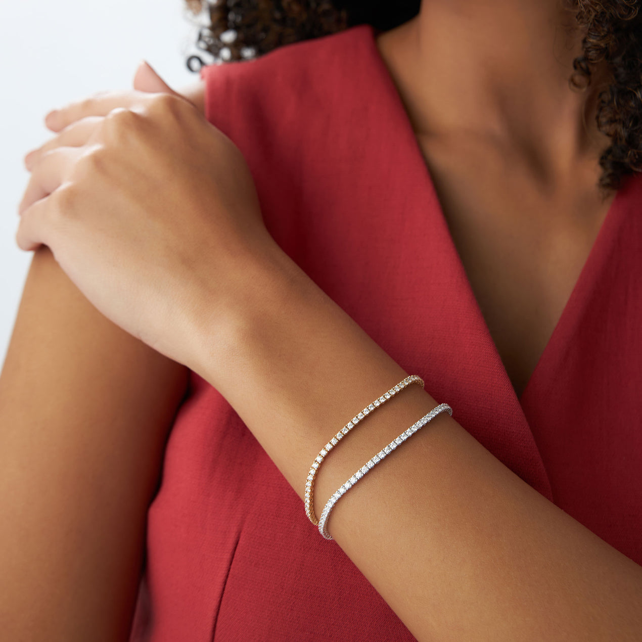 Diamond Tennis Bracelet | 14K Gold Full Eternity Bracelet | Luxury Wedding Stackable Jewelry