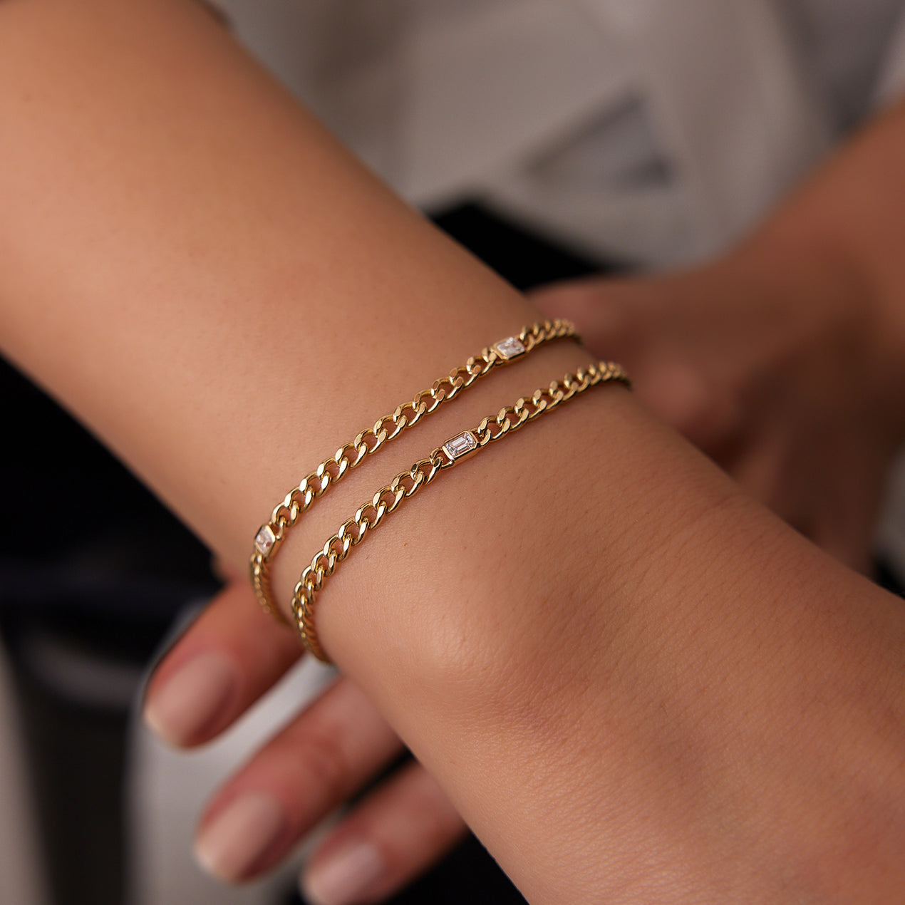 Cuban Link Diamond Bracelet | 14K Gold Emerald Cut Tennis Bracelet | Bold Statement Jewelry for Men & Women