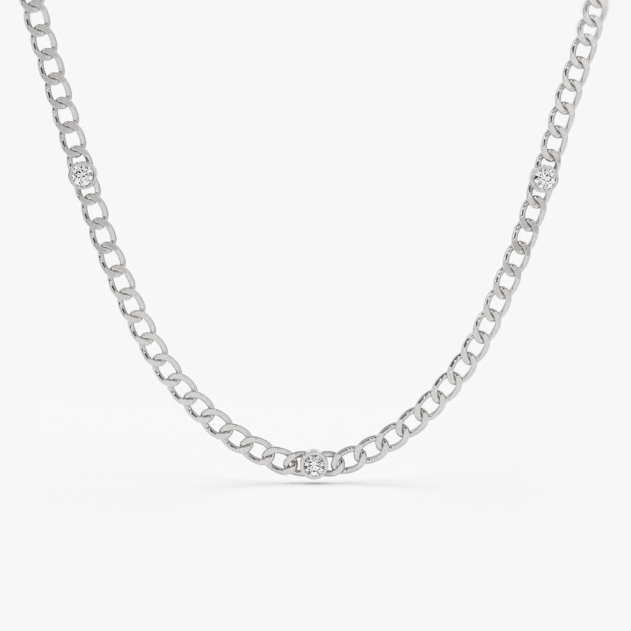 Cuban Link Diamond Necklace | 14K Gold Bezel Set Pendant | Bold Statement Jewelry for Men & Women