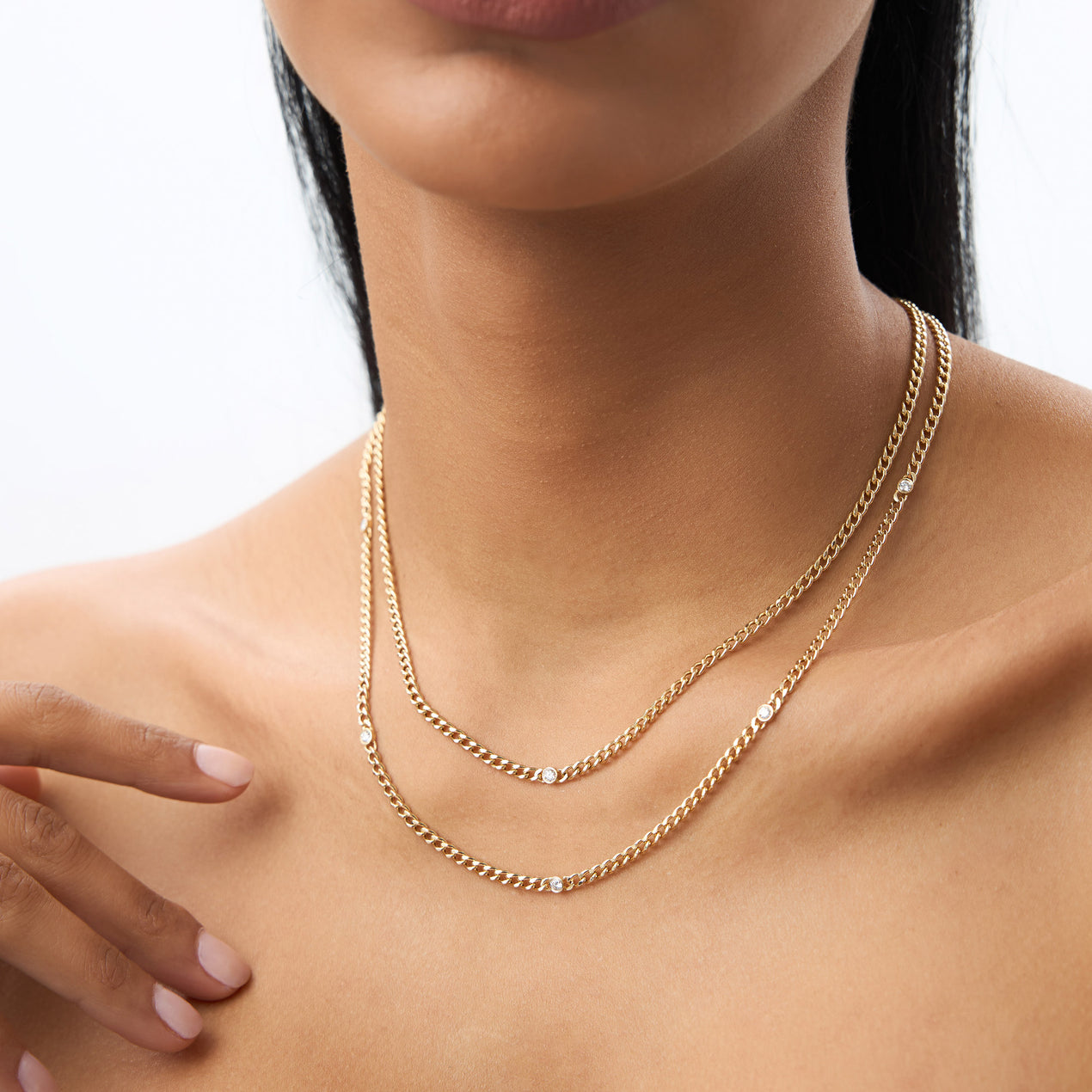 Cuban Link Diamond Necklace | 14K Gold Bezel Set Pendant | Bold Statement Jewelry for Men & Women