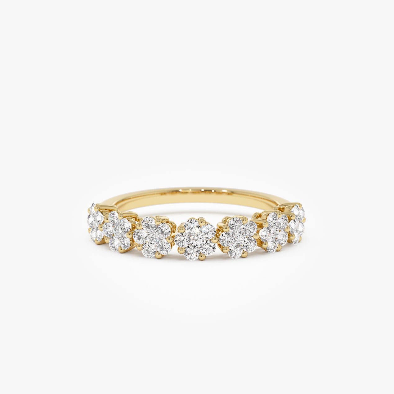 Diamond Illusion Setting Wedding Ring | 0.50 CTW 14k Gold | Makes Diamond Look Larger | Stackable Engagement Band for Her