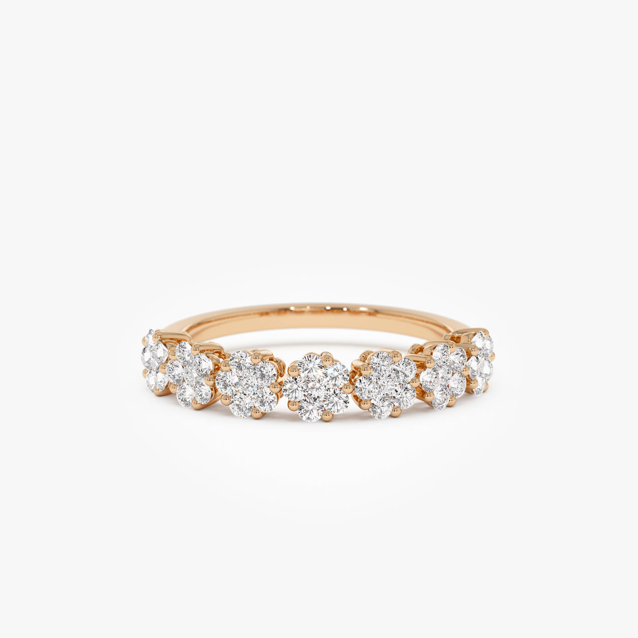 Diamond Illusion Setting Wedding Ring | 0.50 CTW 14k Gold | Makes Diamond Look Larger | Stackable Engagement Band for Her