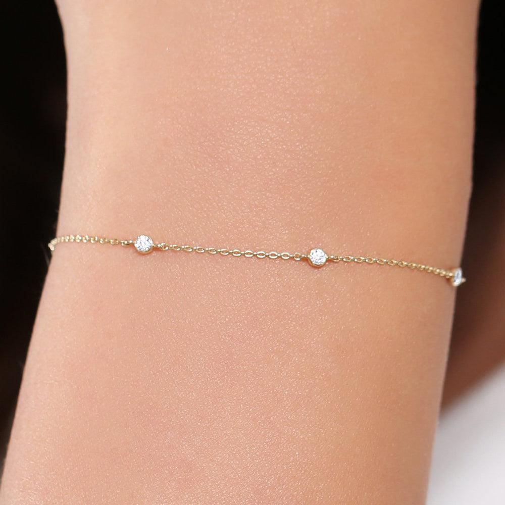 14k Diamond by The Yard Solitaire Bracelet