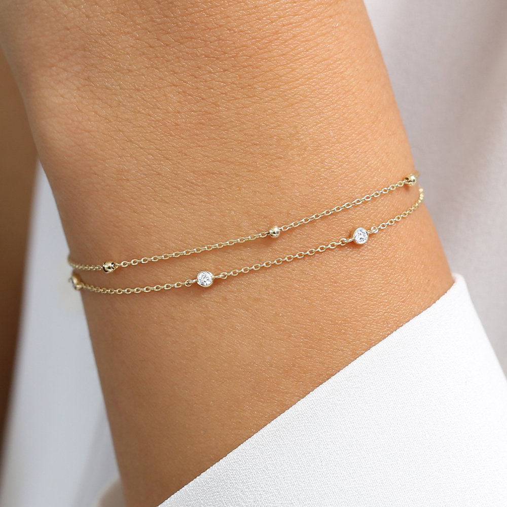 14k Diamond by The Yard Solitaire Bracelet