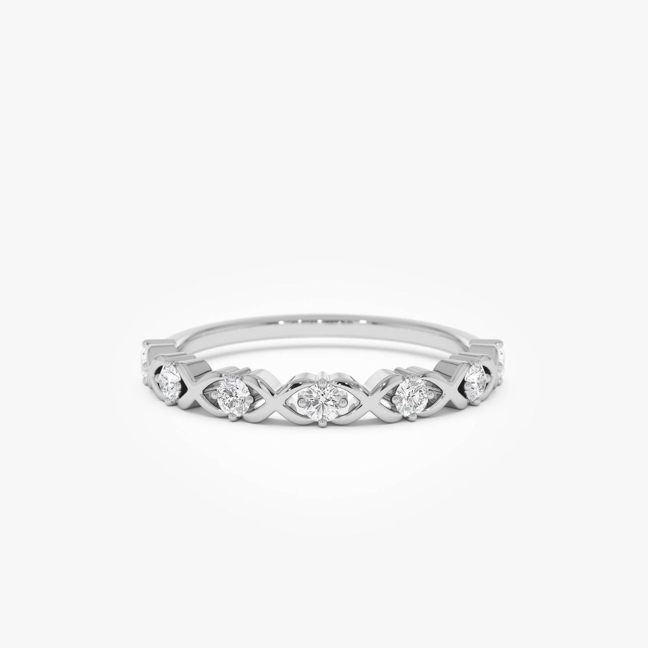 X O Kiss and Hug Diamond Ring | 14K Gold Symbolic Wedding Band | Stackable Promise Ring | Gift for Her