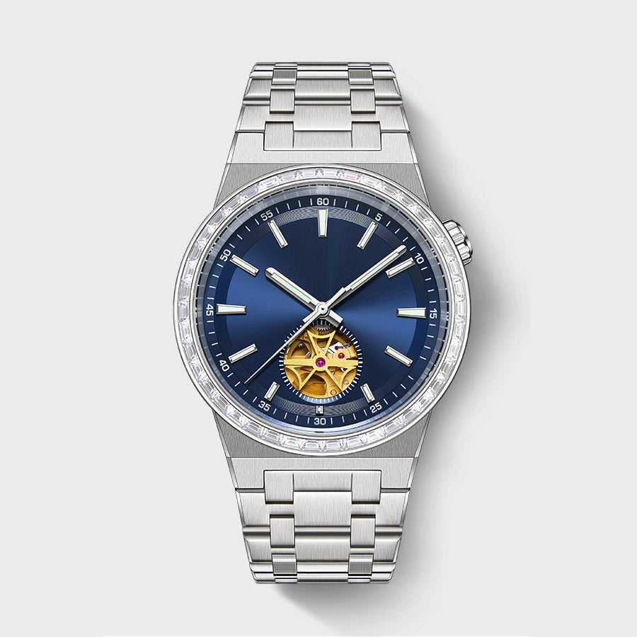Round Watch in White Gold with Diamonds