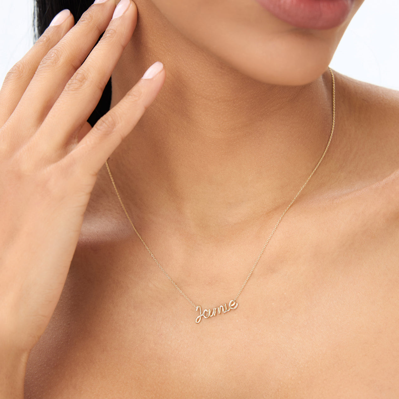 14K Gold Custom Name Necklace | Handwritten Script Personalized Jewelry | Gift for Her | VLOVE