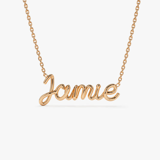 14K Gold Custom Name Necklace | Handwritten Script Personalized Jewelry | Gift for Her | VLOVE