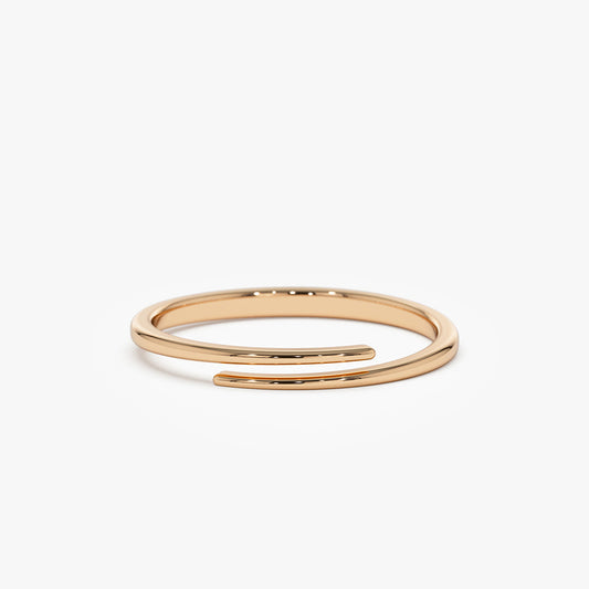 Criss Cross Stacking Ring | 14K Gold Minimalist Band | Layering Ring for Women | VLOVE Fine Jewelry
