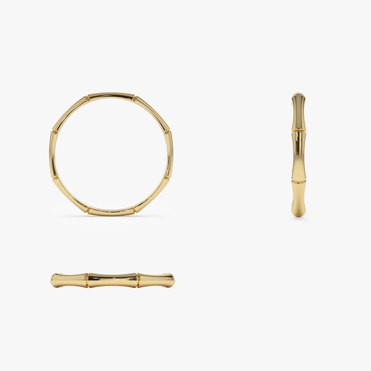 14K Gold Bamboo Ring | Dainty Minimalist Band | Nature Inspired Jewelry for Women