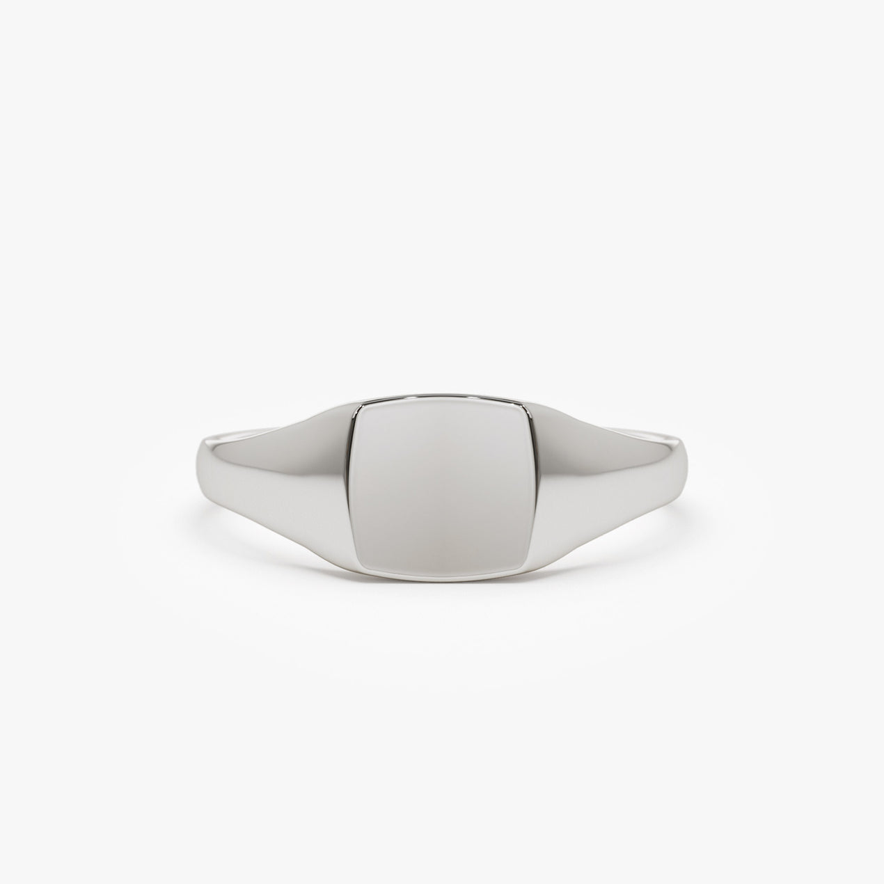 14K Solid Gold Square Signet Ring | Custom Engraving Wedding Band for Men & Women | VLOVE