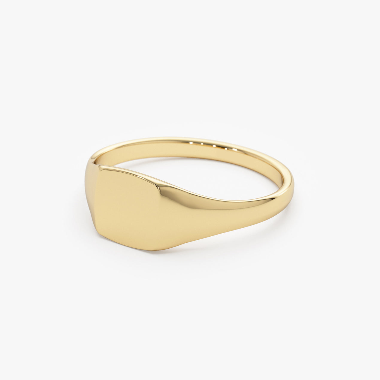 14K Solid Gold Square Signet Ring | Custom Engraving Wedding Band for Men & Women | VLOVE