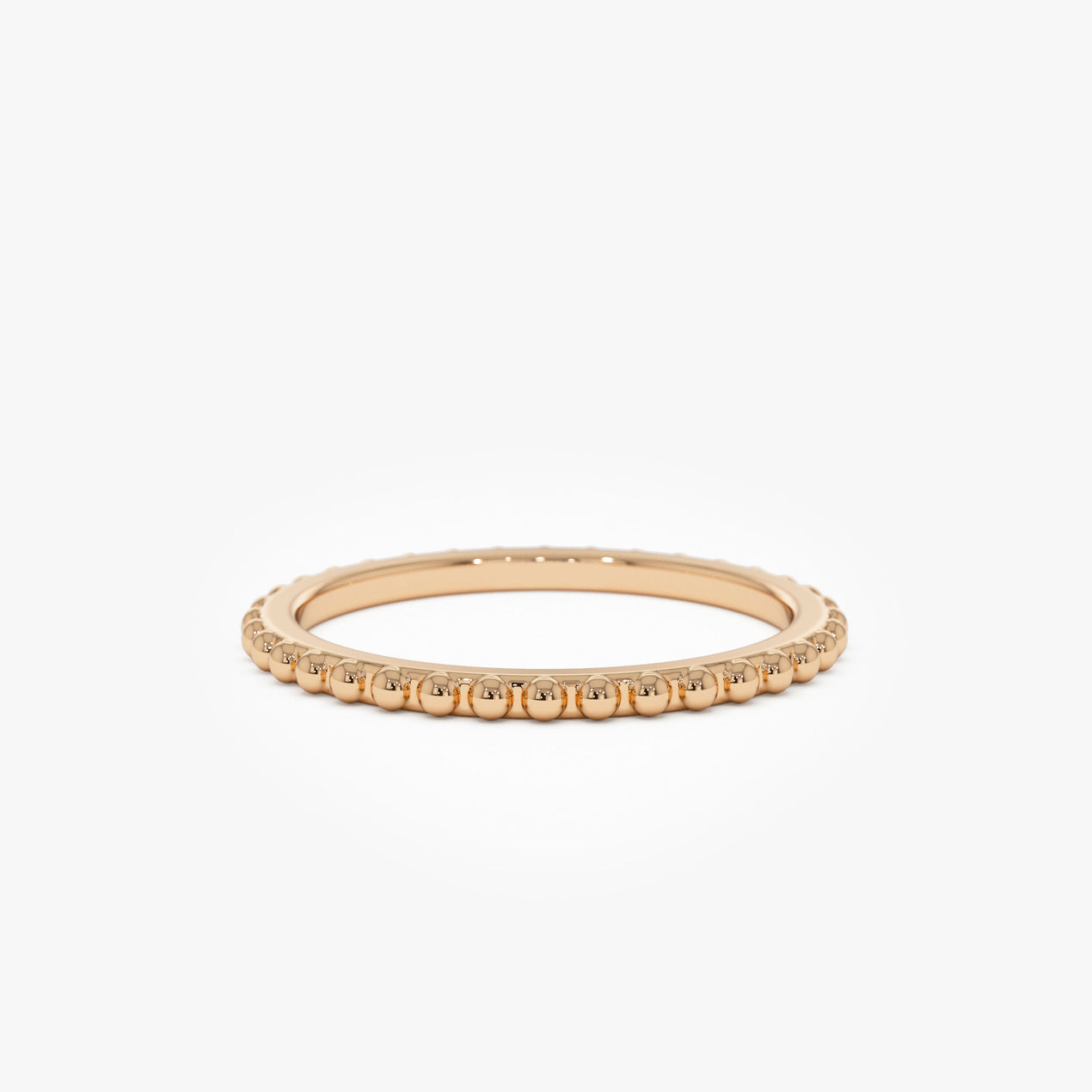 14K Beaded Wedding Band | Milgrain Edge Ring | Vintage Inspired Bridal Jewelry | Comfort Fit