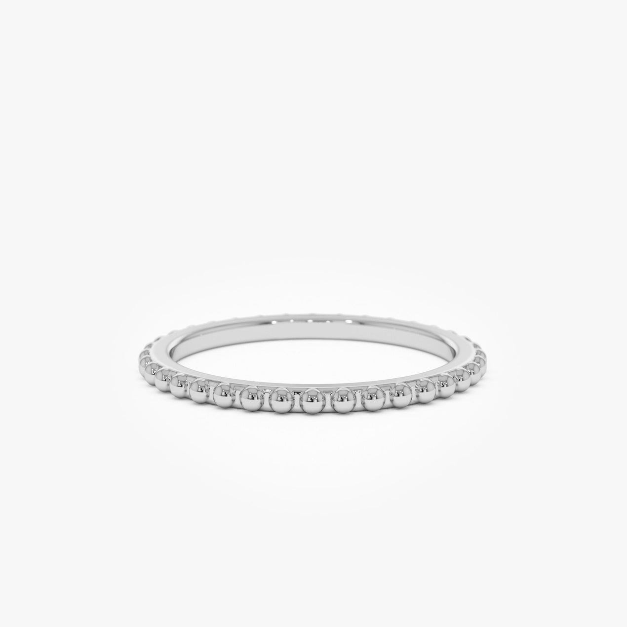 14K Beaded Wedding Band | Milgrain Edge Ring | Vintage Inspired Bridal Jewelry | Comfort Fit