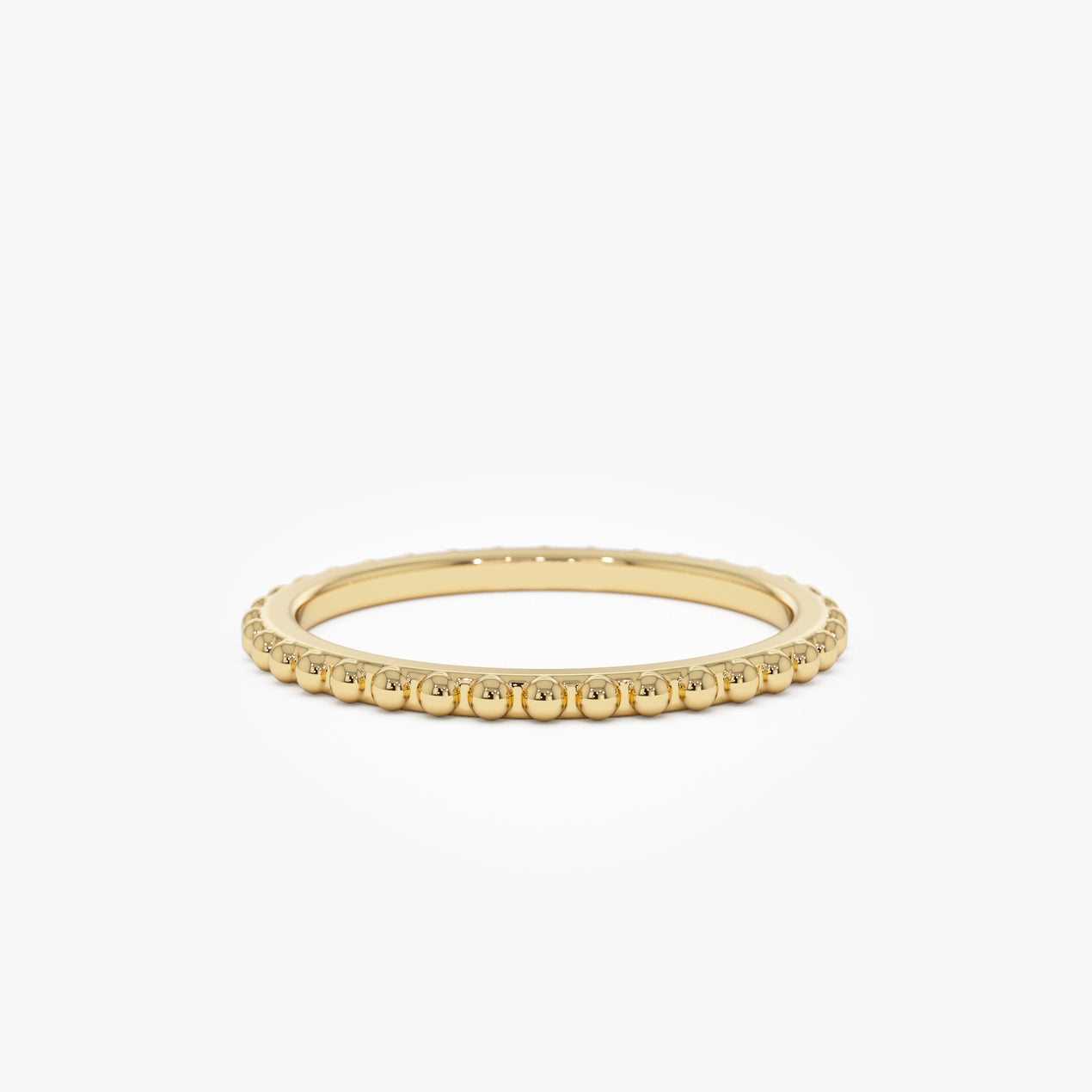 14K Beaded Wedding Band | Milgrain Edge Ring | Vintage Inspired Bridal Jewelry | Comfort Fit
