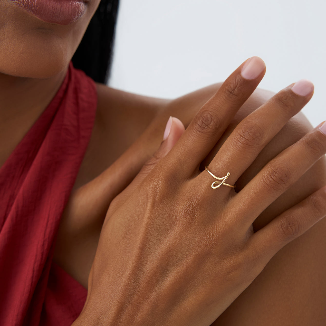 14K Wire Letter Ring | Custom Initial Jewelry | Minimalist Stackable Ring | Personalized Gift