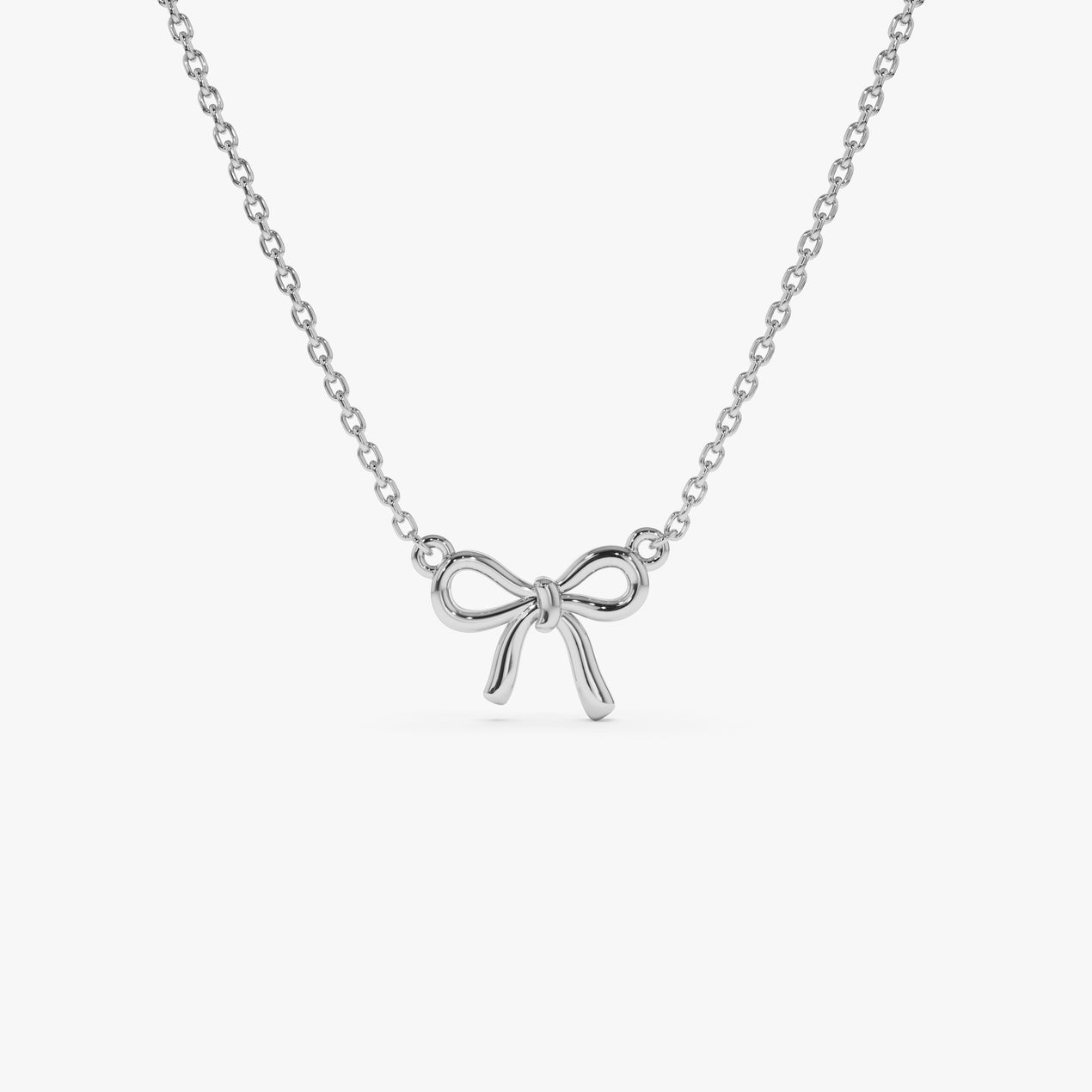 Ribbon Necklace | 14K Gold Minimalist Design | Dainty Chain for Layering | Everyday Jewelry