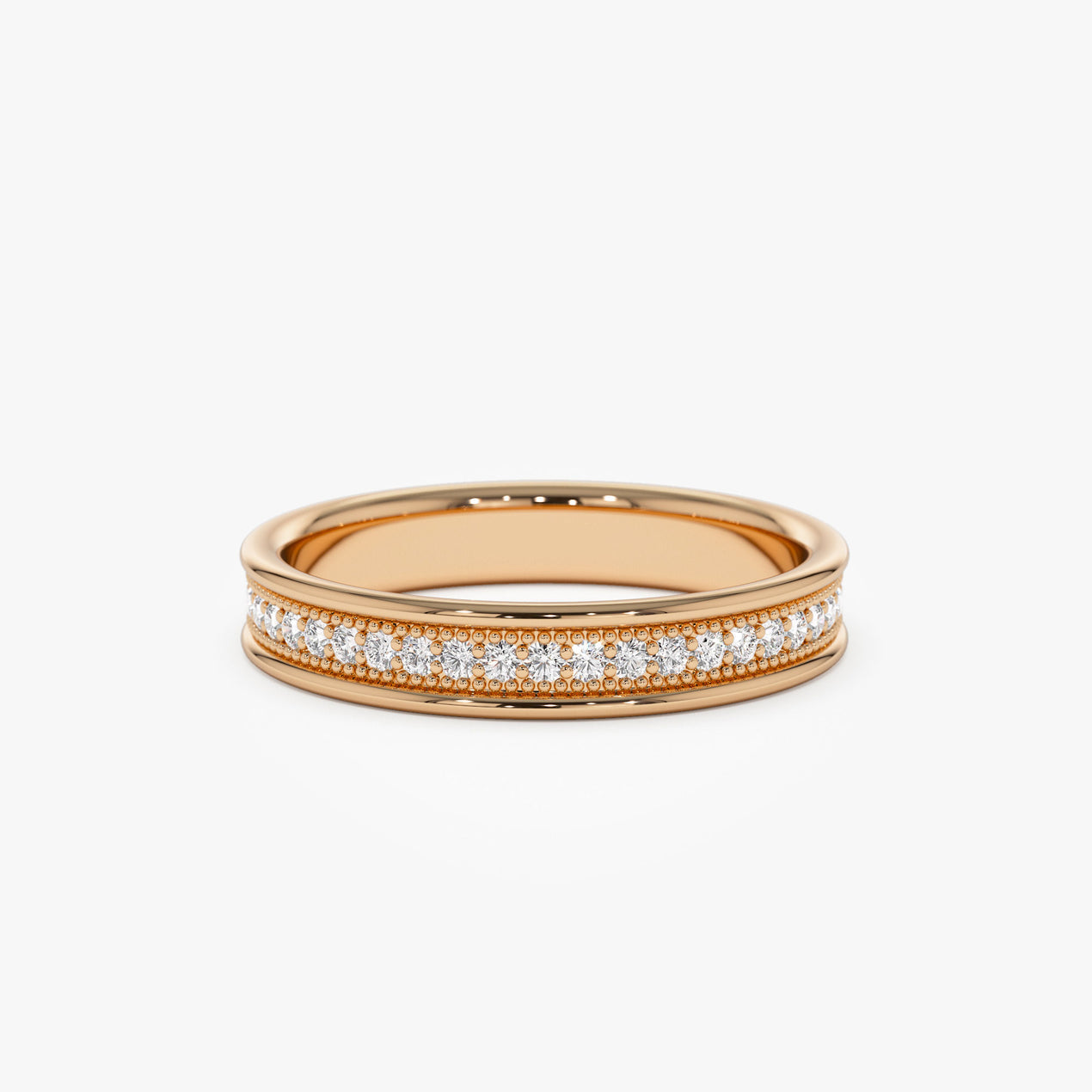 Diamond Wedding Band for Women | 14k Gold Thin Eternity Ring | Daily Wear Simple Ring | VLOVE