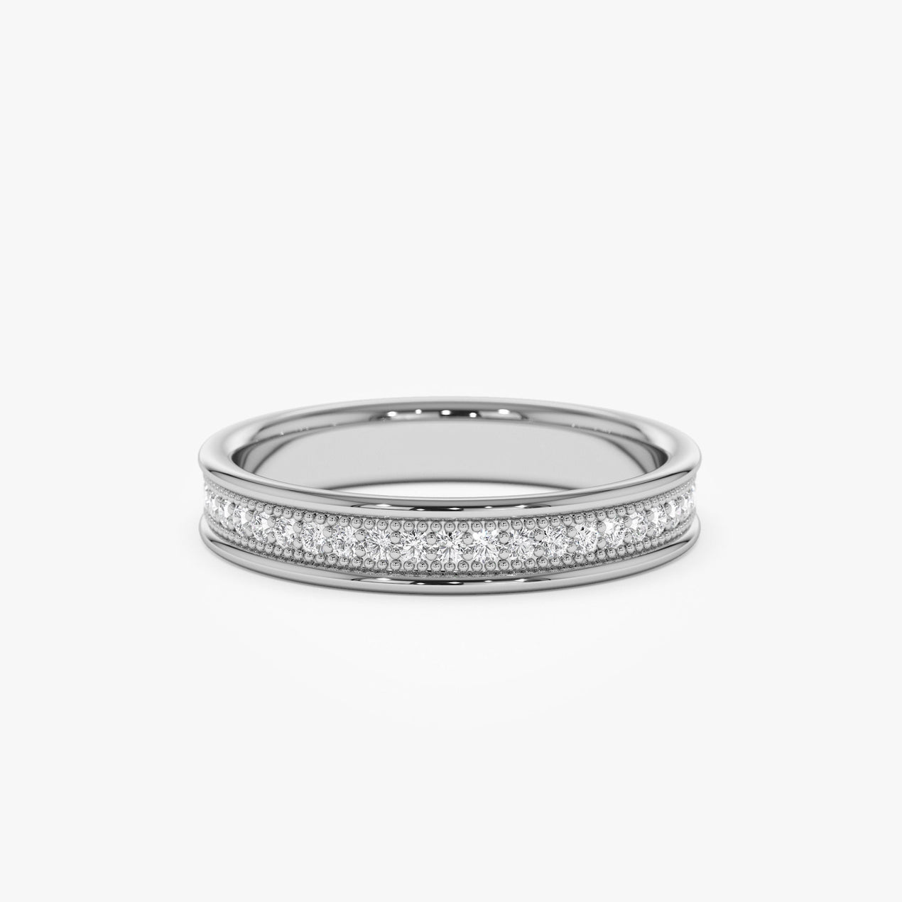 Diamond Wedding Band for Women | 14k Gold Thin Eternity Ring | Daily Wear Simple Ring | VLOVE
