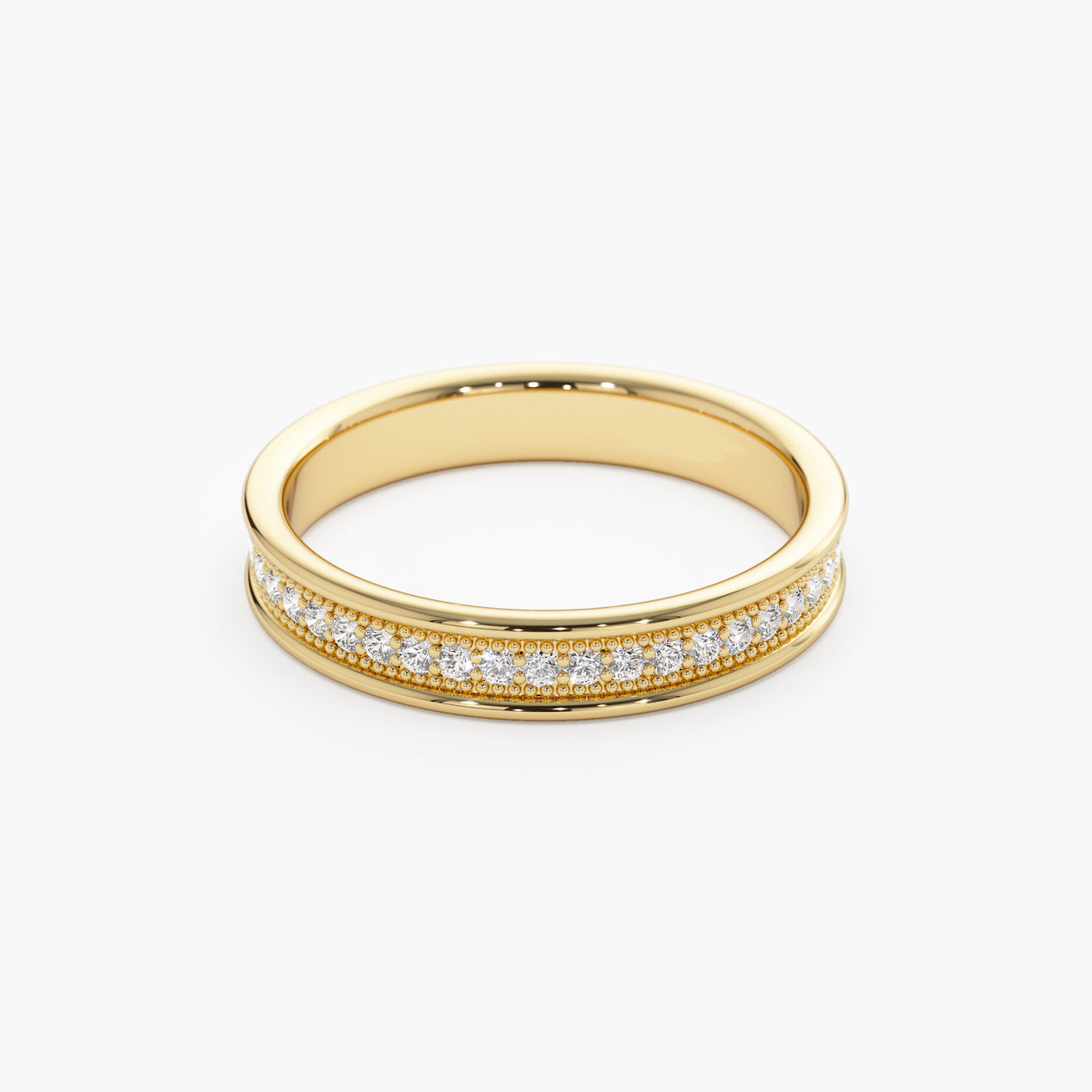 Diamond Wedding Band for Women | 14k Gold Thin Eternity Ring | Daily Wear Simple Ring | VLOVE