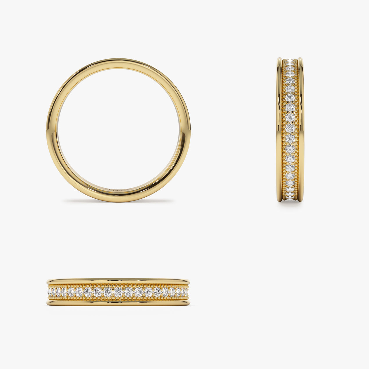 Diamond Wedding Band for Women | 14k Gold Thin Eternity Ring | Daily Wear Simple Ring | VLOVE