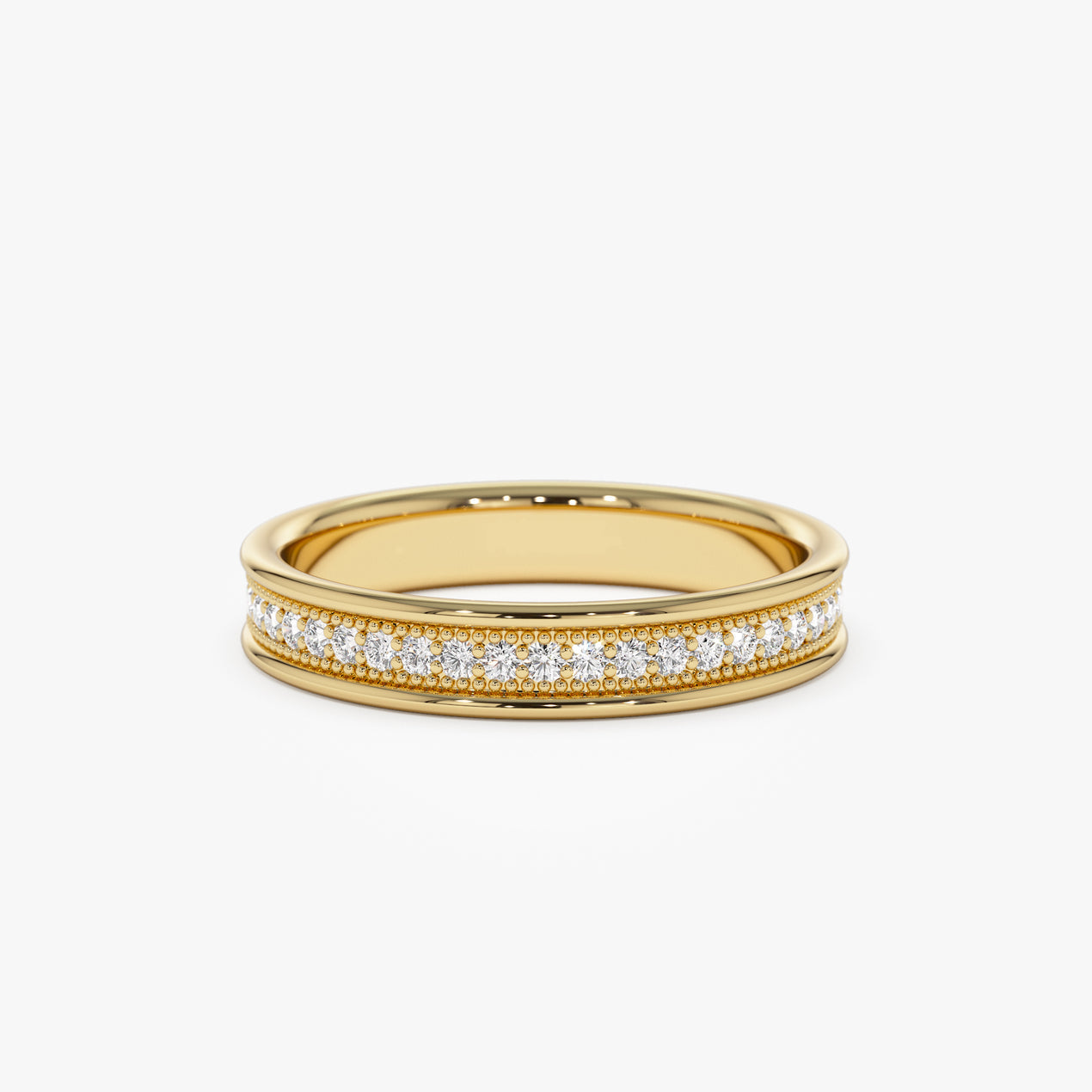 Diamond Wedding Band for Women | 14k Gold Thin Eternity Ring | Daily Wear Simple Ring | VLOVE