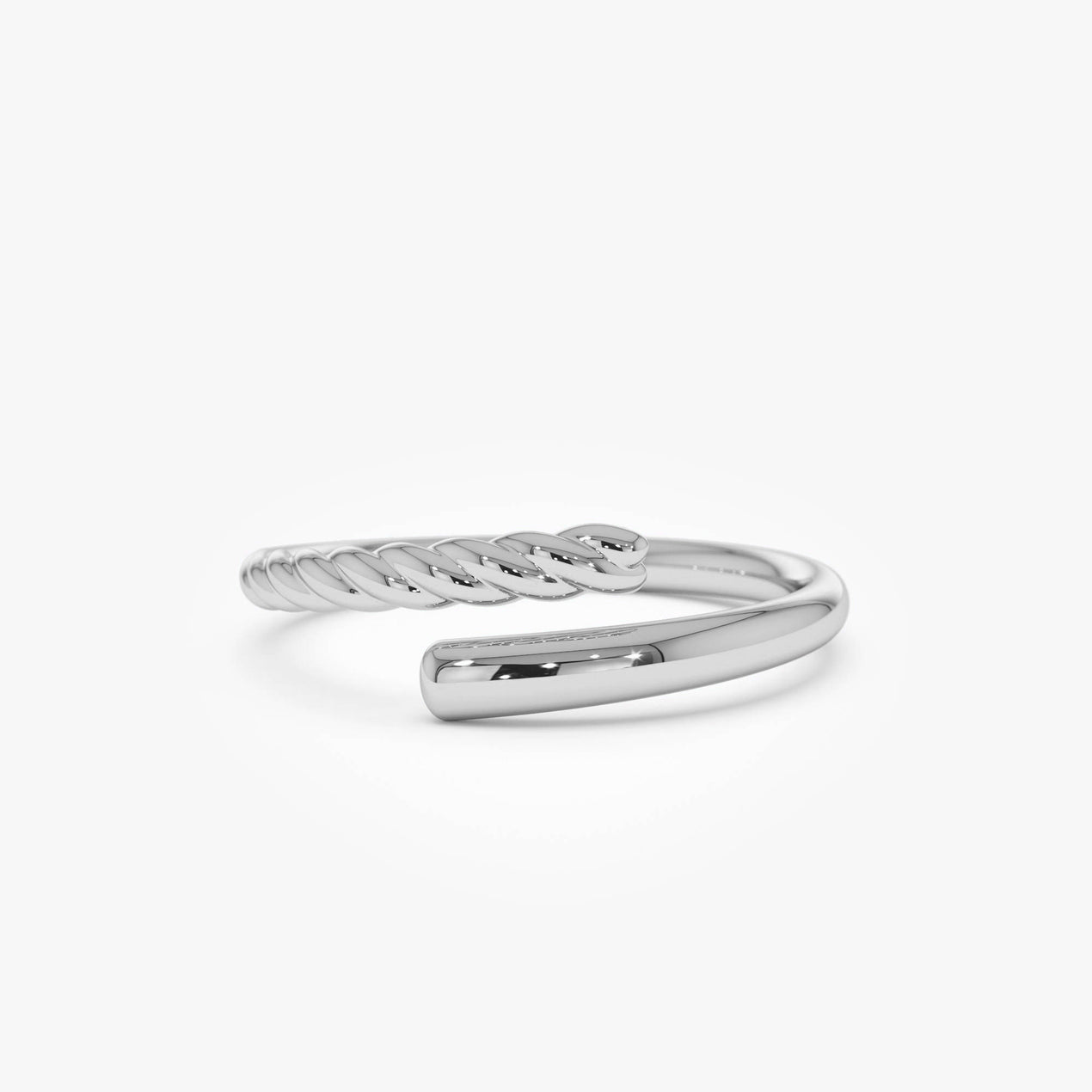 14K Open-End Rope Twist Ring | Adjustable Gold Band | Bohemian Stacking Jewelry for Women
