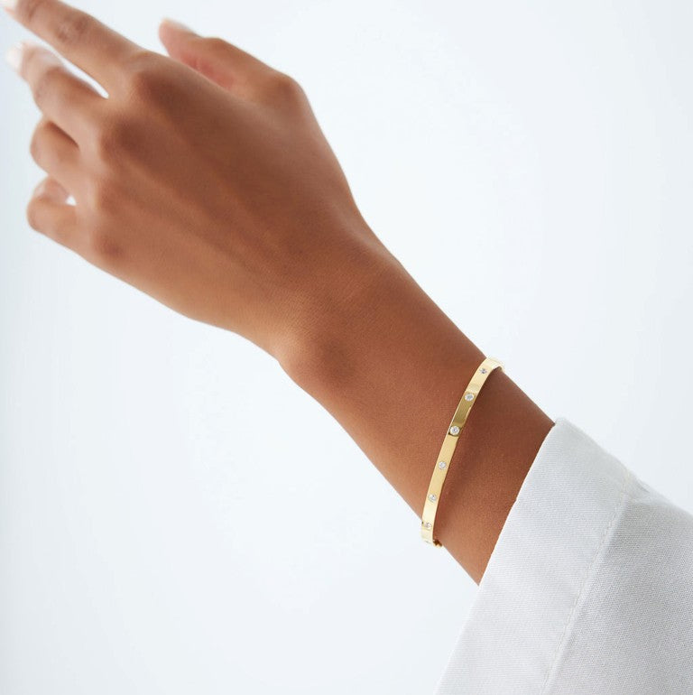 14K Gold 4MM Diamond Tennis Bracelet | 0.55 CTW Flush Setting Bangle | Luxury Fine Jewelry | VLOVE