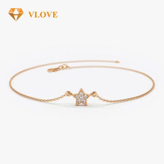 14K Gold Paper Clip Link Bracelet | Ultra Thin Chain Bracelet for Women | Minimalist Daily Jewelry | VLOVE