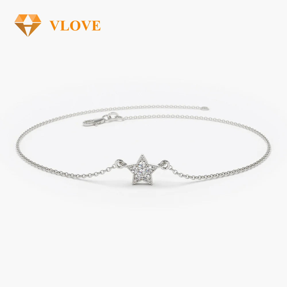 14K Gold Paper Clip Link Bracelet | Ultra Thin Chain Bracelet for Women | Minimalist Daily Jewelry | VLOVE