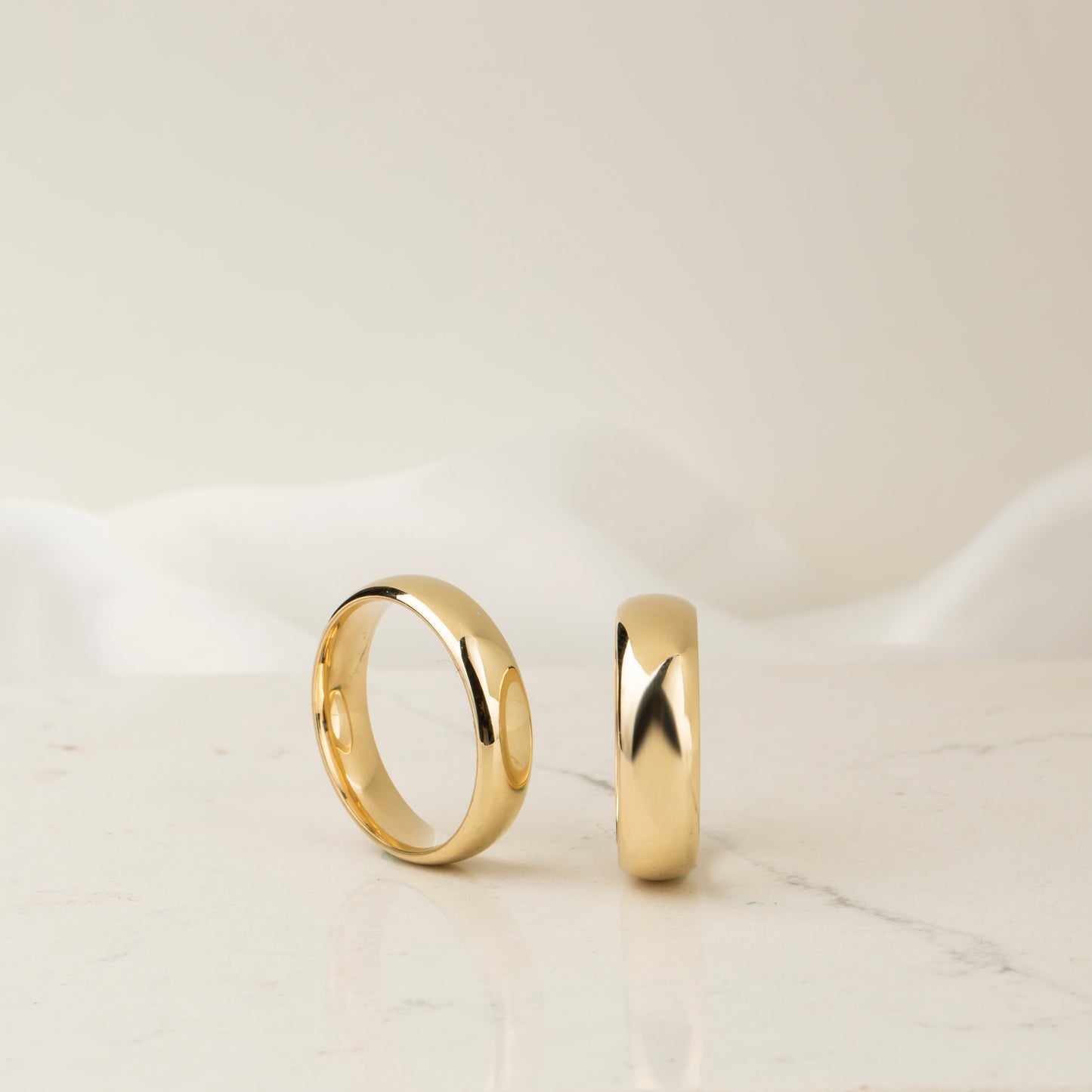 Custom Width Wedding Band Set (2-8mm) | 14K/18K Solid Gold Rings in Yellow/Rose/White | Simple Couple Matching Rings | VLOVE