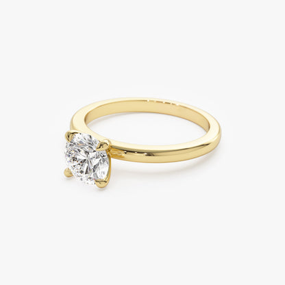 14k Four Prong Setting Round Shape Lab Grown Diamond Engagement Ring