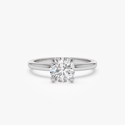 14k Four Prong Setting Round Shape Lab Grown Diamond Engagement Ring
