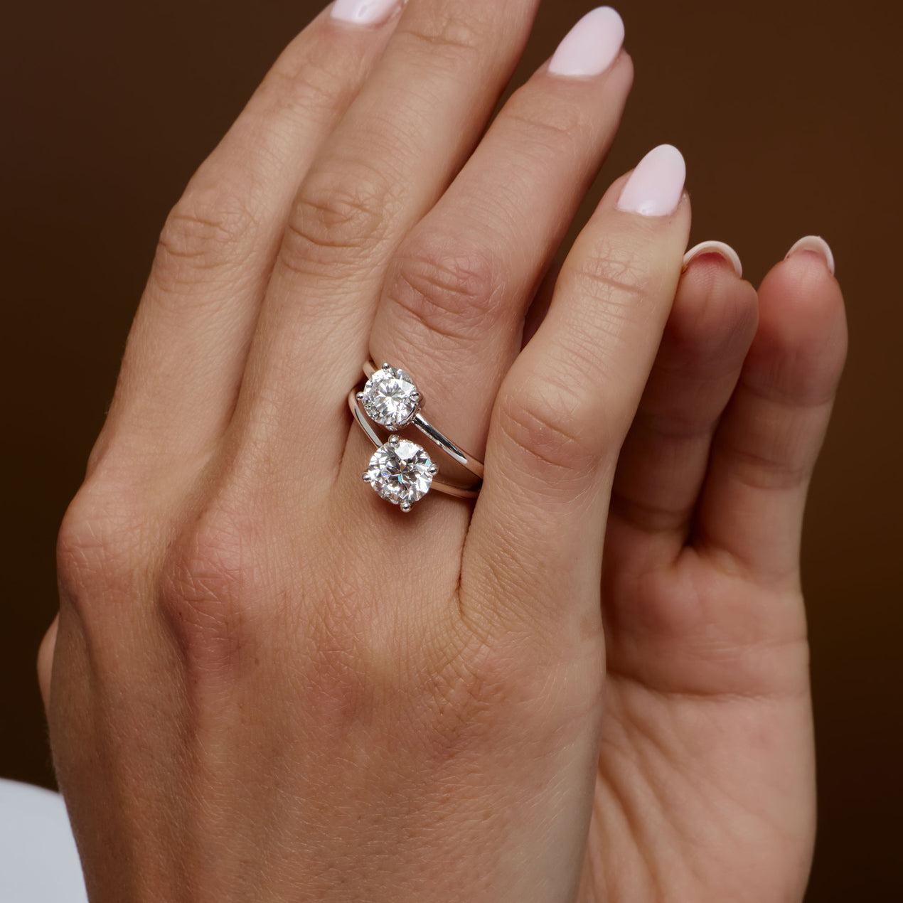 14k Four Prong Setting Round Shape Lab Grown Diamond Engagement Ring