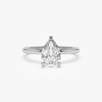 14k Prong Setting Pear Shaped Lab Grown Diamond Engagement Ring