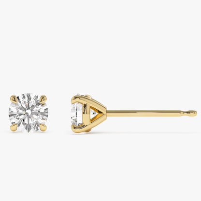 14k Classic Four Prong Round Lab Grown Diamond Studs