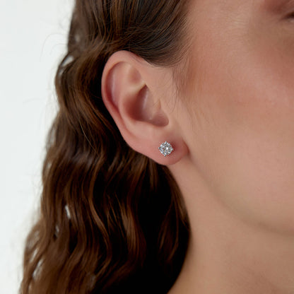 14k Classic Four Prong Round Lab Grown Diamond Studs