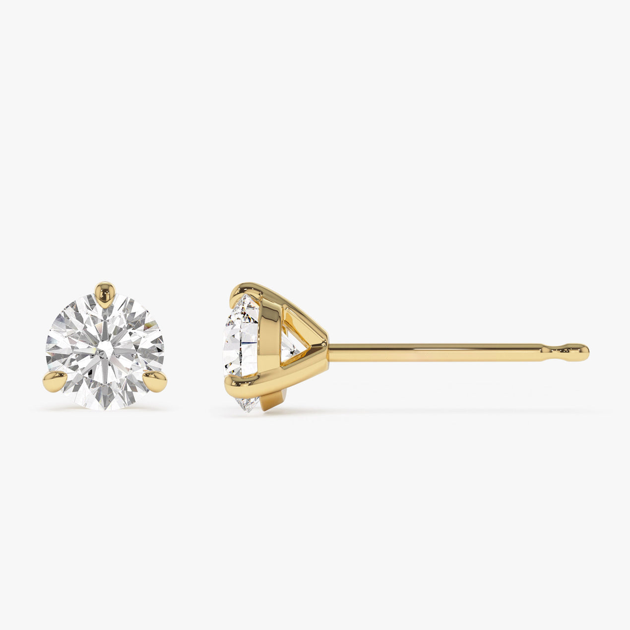 14k Martini Setting Round Lab Grown Diamond Studs