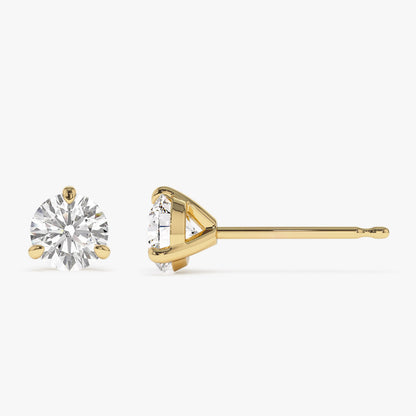14k Martini Setting Round Lab Grown Diamond Studs
