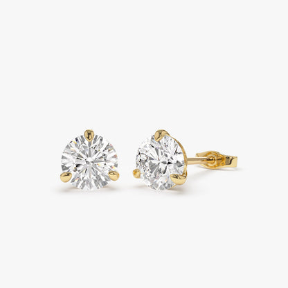 14k Martini Setting Round Lab Grown Diamond Studs
