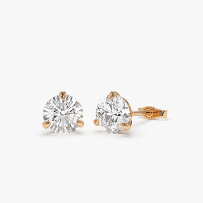 14k Martini Setting Round Lab Grown Diamond Studs