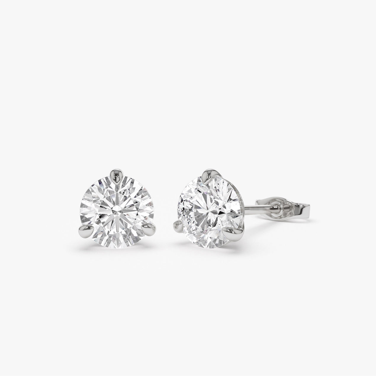 14k Martini Setting Round Lab Grown Diamond Studs