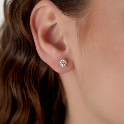 14k Martini Setting Round Lab Grown Diamond Studs