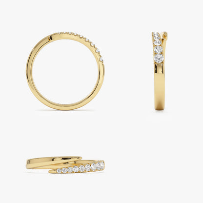 14K Diamond Wrap Crossover Ring